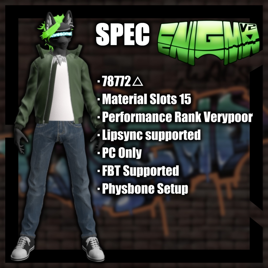 VRChat向けアバター「Enigma_V2」3Dモデル