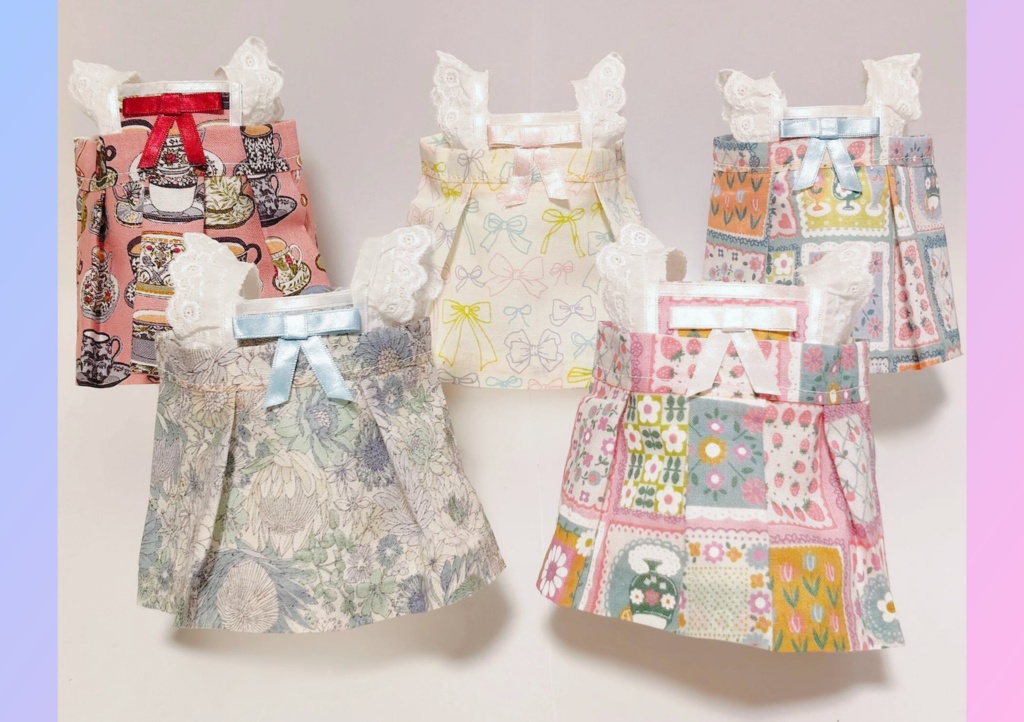 20センチぬい向け エプロンワンピース