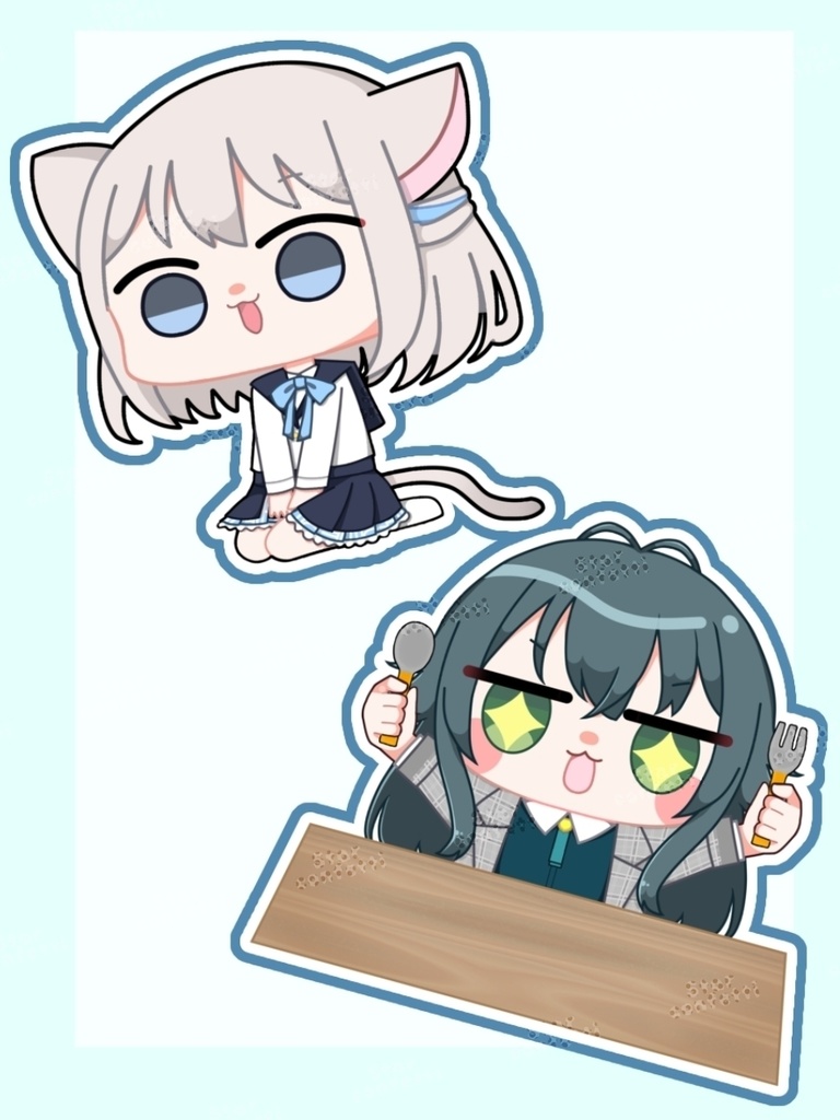 何かを訴えるミニアクリルスタンドたち