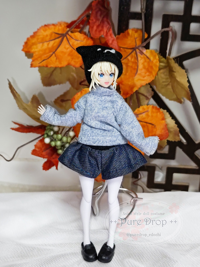 Pure Drop■1/12サイズ カジュアル4点セット タータンチェックマフラーver(創彩少女庭園・ドレスアップボディ)