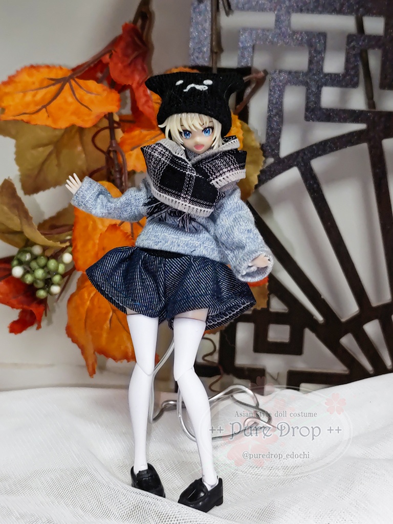Pure Drop■1/12サイズ カジュアル4点セット タータンチェックマフラーver(創彩少女庭園・ドレスアップボディ)