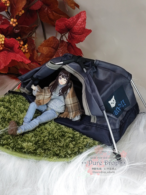 1/12サイズ ソロドームテント 自立式テント グレー