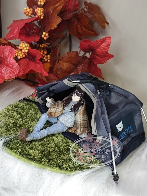 1/12サイズ　ソロドームテント　自立式テント　グレー