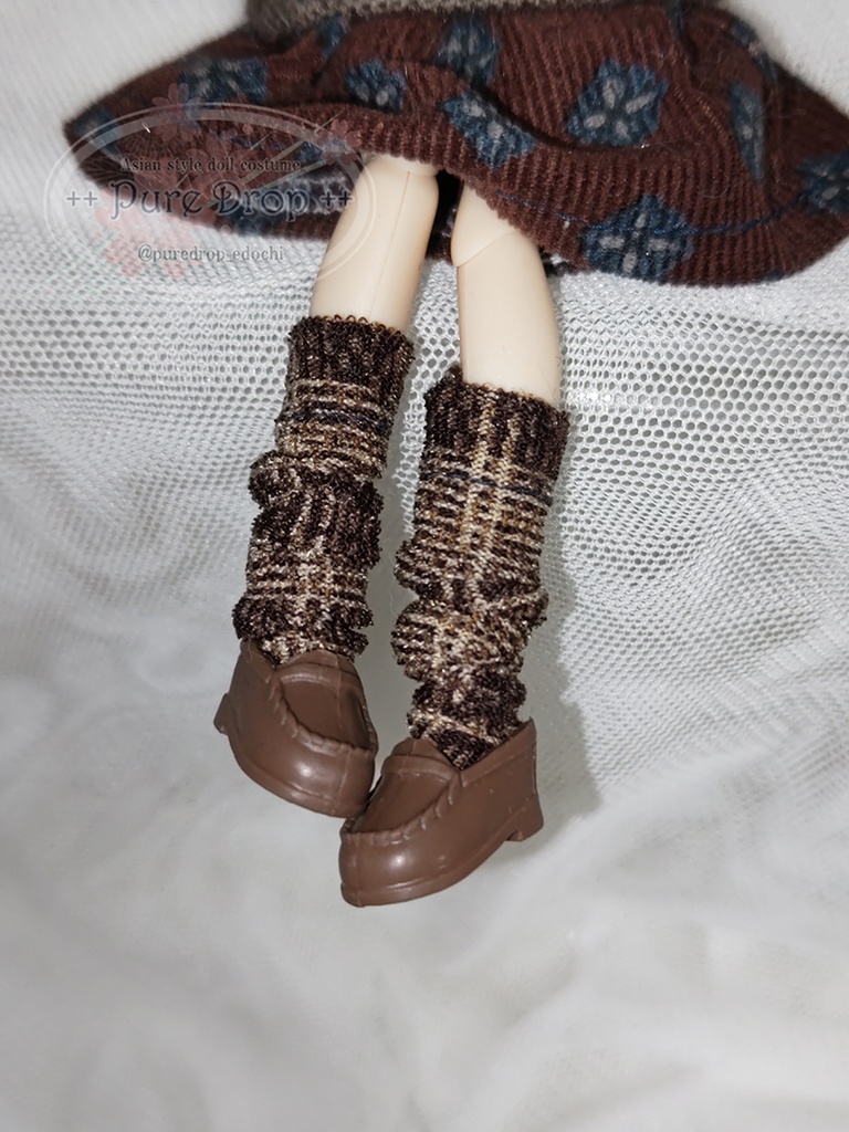 1/12サイズ ニーハイソックス ブラウンチェック 創彩少女庭園・ドレスアップボディMサイズ確認