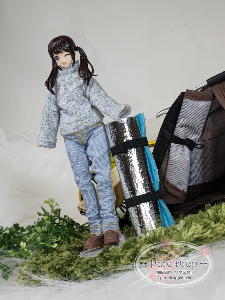 1/12サイズ キャンピングロールマット (創彩少女庭園・ドレスアップボディMでサイズ確認)