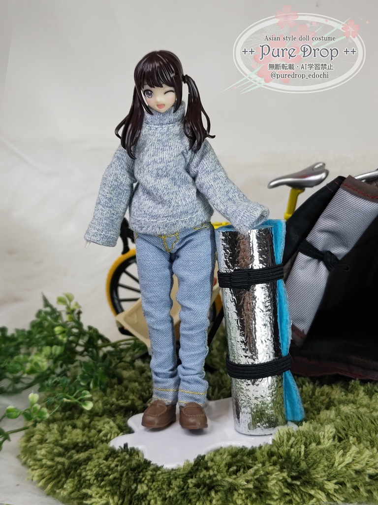 1/12サイズ キャンピングロールマット (創彩少女庭園・ドレスアップボディMでサイズ確認)