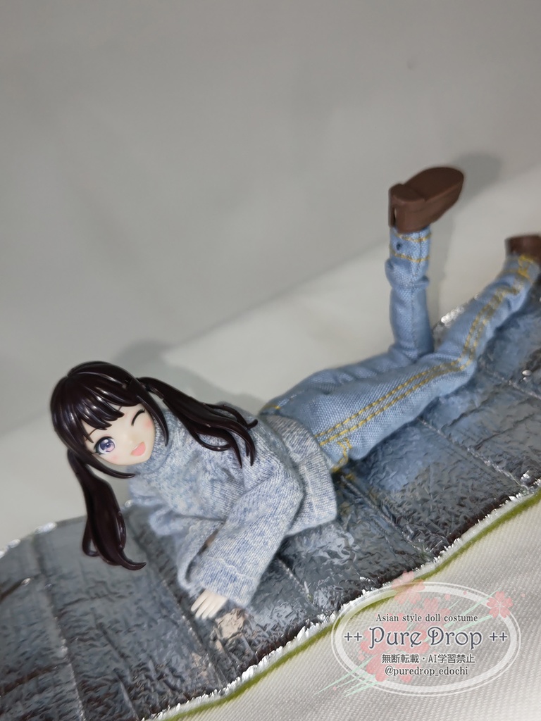 1/12サイズ キャンピングロールマット (創彩少女庭園・ドレスアップボディMでサイズ確認)