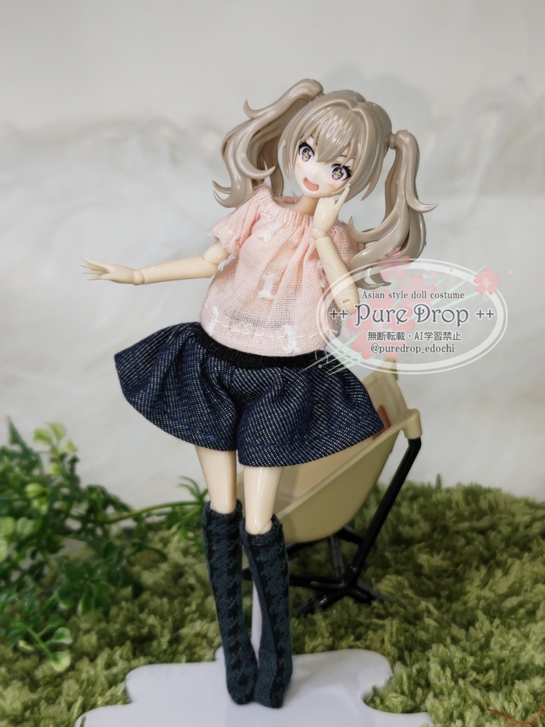 1/12サイズ　ハイソックス　アイビーグリーン　創彩少女庭園・ドレスアップボディS・Mサイズ確認