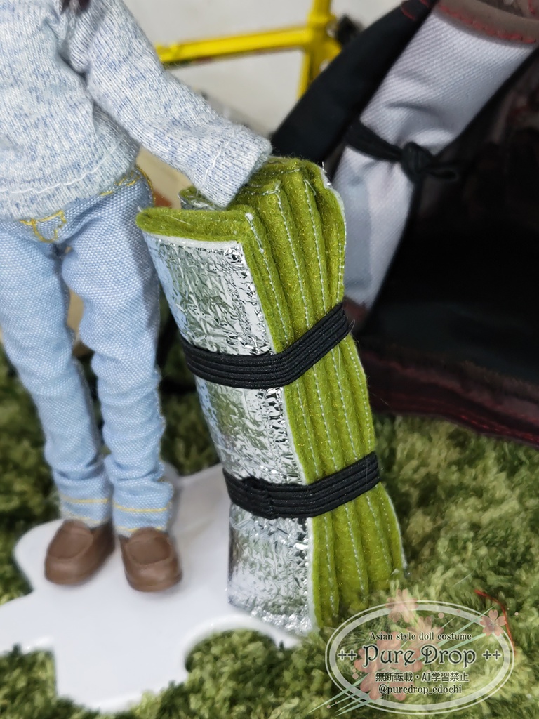 /12サイズ キャンピング折り畳みマット グリーン (創彩少女庭園・ドレスアップボディMでサイズ確認)