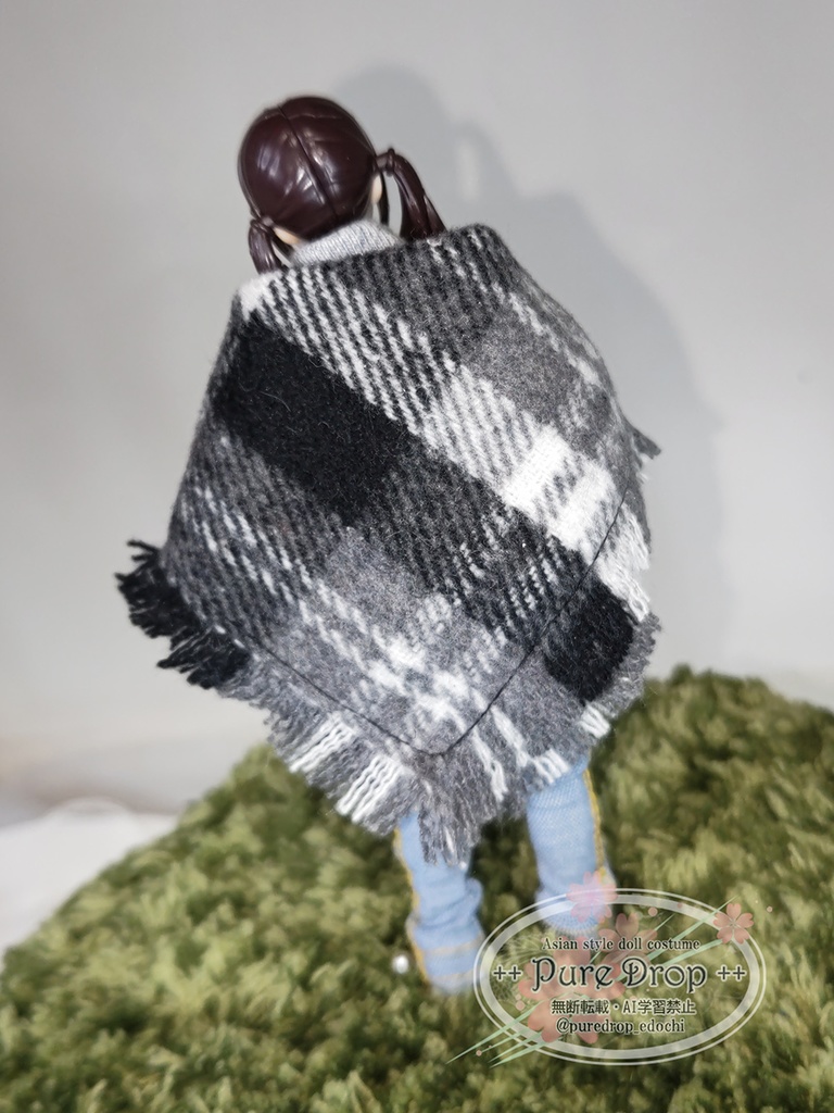 1/12サイズ ストール ブラックチェック (創彩少女庭園・ドレスアップボディMで着用確認)