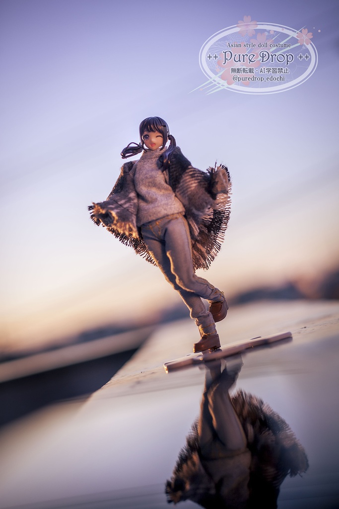 1/12サイズ ストール ブラックチェック (創彩少女庭園・ドレスアップボディMで着用確認)