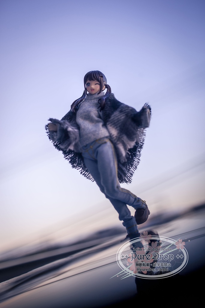 1/12サイズ ストール ブラックチェック (創彩少女庭園・ドレスアップボディMで着用確認)