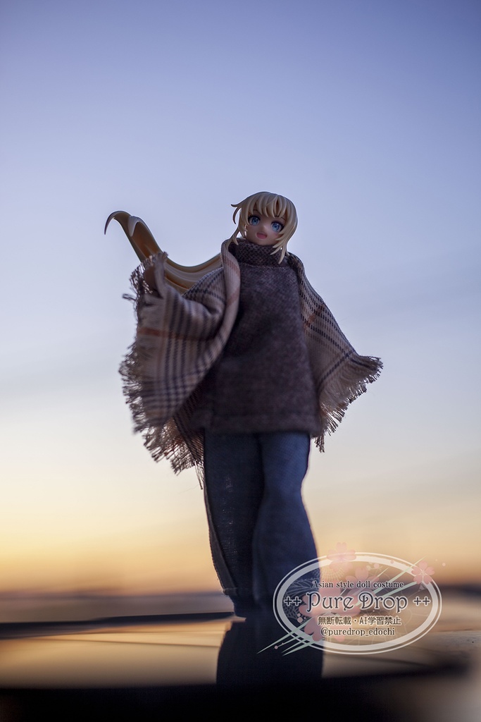 1/12サイズ　ストール　グレンチェック　(創彩少女庭園・ドレスアップボディMで着用確認)