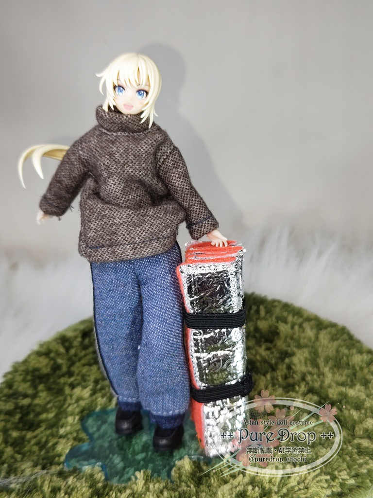 1/12サイズ キャンピング折り畳みマット エマージェンシーオレンジ (創彩少女庭園・ドレスアップボディMでサイズ確認)