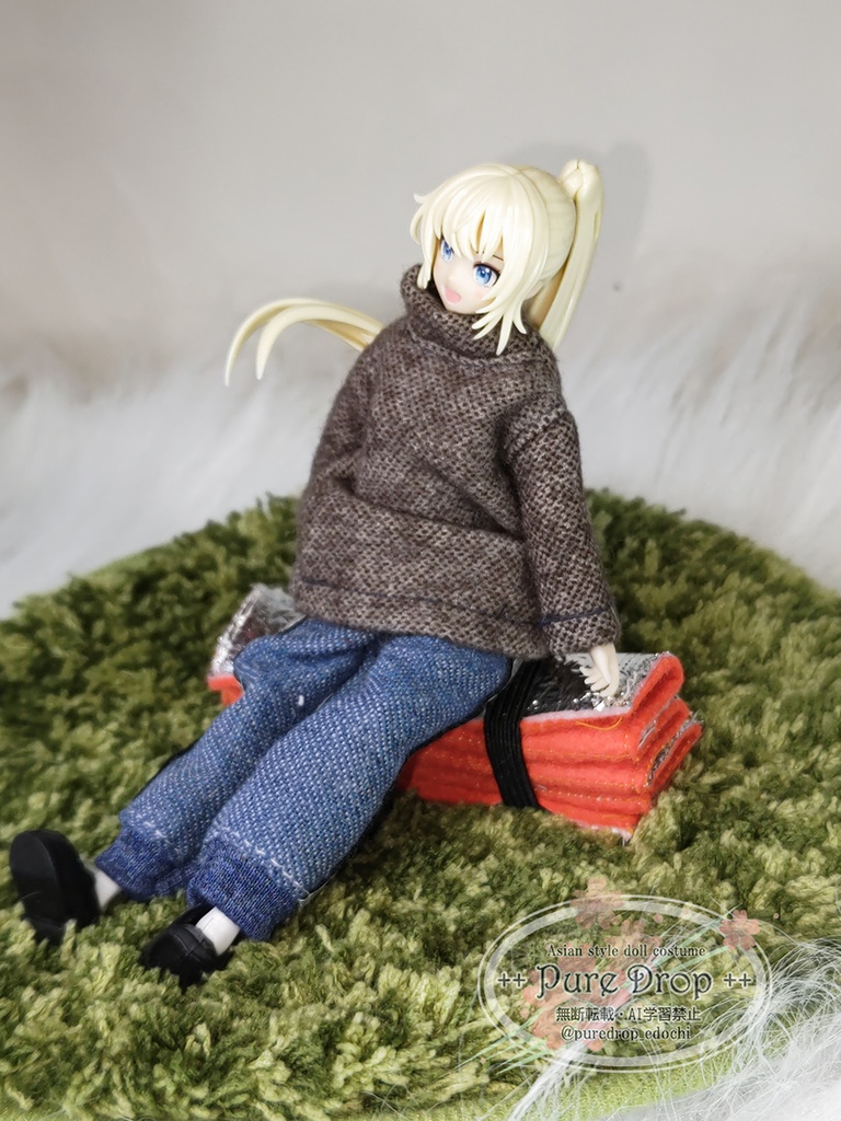 1/12サイズ キャンピング折り畳みマット エマージェンシーオレンジ (創彩少女庭園・ドレスアップボディMでサイズ確認)