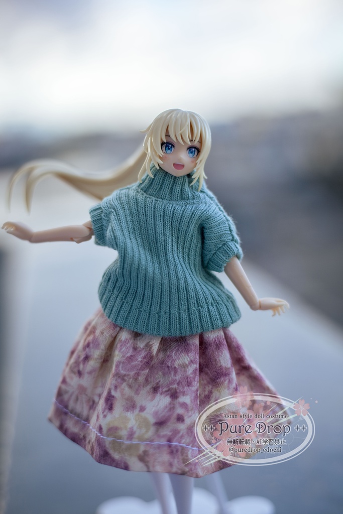 1/12サイズ　ニットトップス＋スカート　コーデ　(創彩少女庭園・ドレスアップボディMで着用確認)