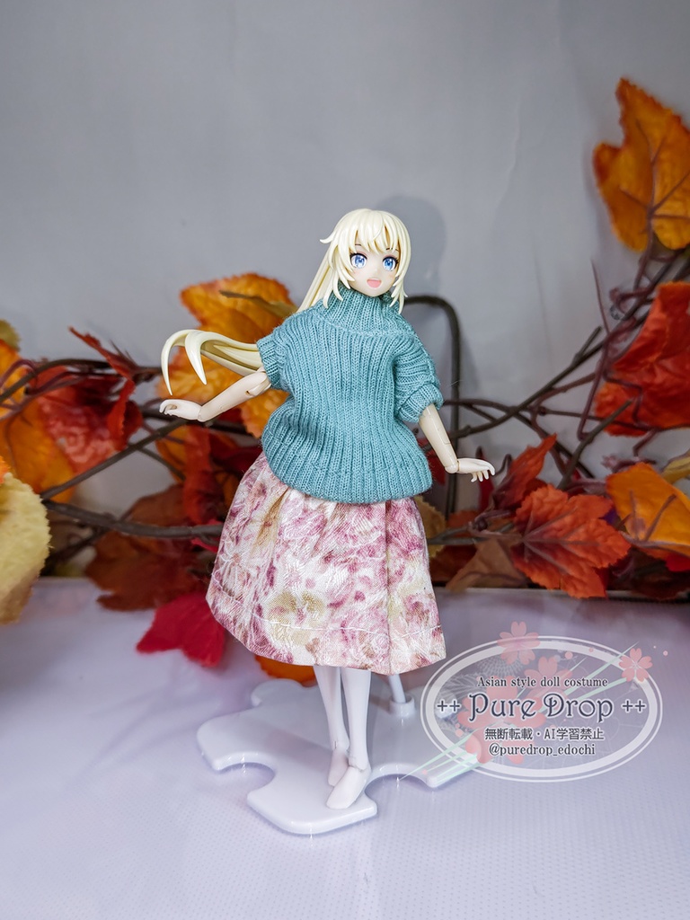 1/12サイズ ニットトップス+スカート コーデ (創彩少女庭園・ドレスアップボディMで着用確認)