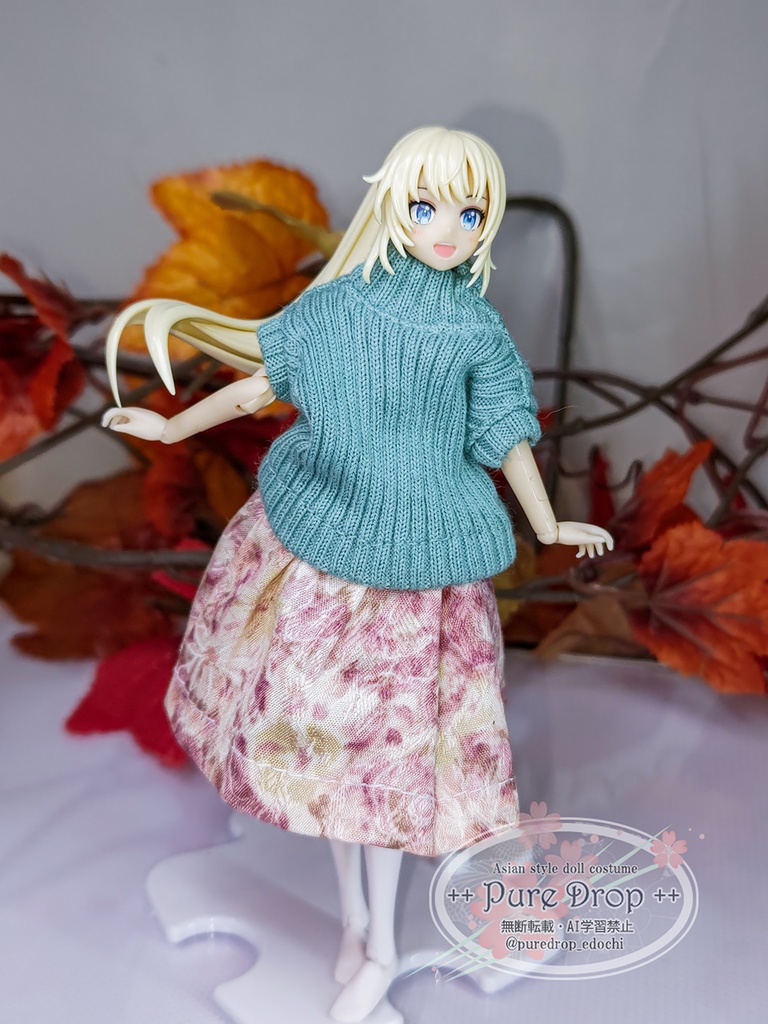 1/12サイズ ニットトップス+スカート コーデ (創彩少女庭園・ドレスアップボディMで着用確認)