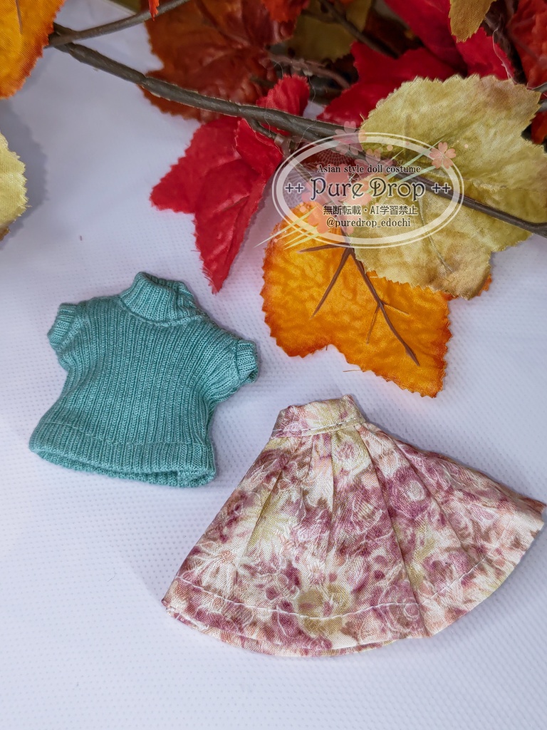 1/12サイズ ニットトップス+スカート コーデ (創彩少女庭園・ドレスアップボディMで着用確認)