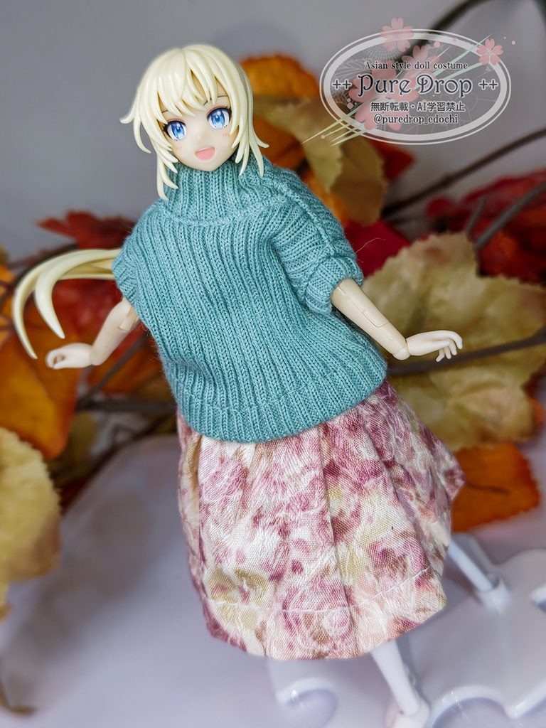 1/12サイズ ニットトップス+スカート コーデ (創彩少女庭園・ドレスアップボディMで着用確認)