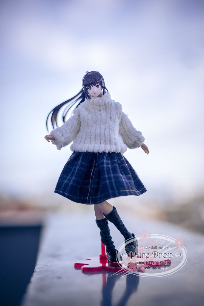 1/12サイズ もこもこセーター+スカート コーデ (創彩少女庭園・ドレスアップボディLで着用確認)