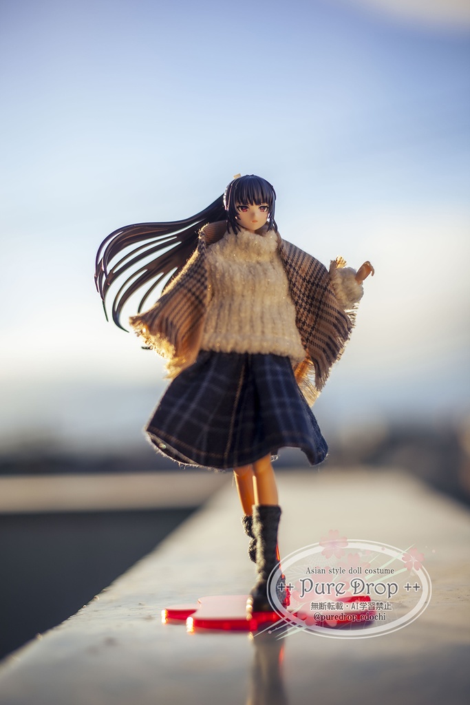 1/12サイズ もこもこセーター+スカート コーデ (創彩少女庭園・ドレスアップボディLで着用確認)