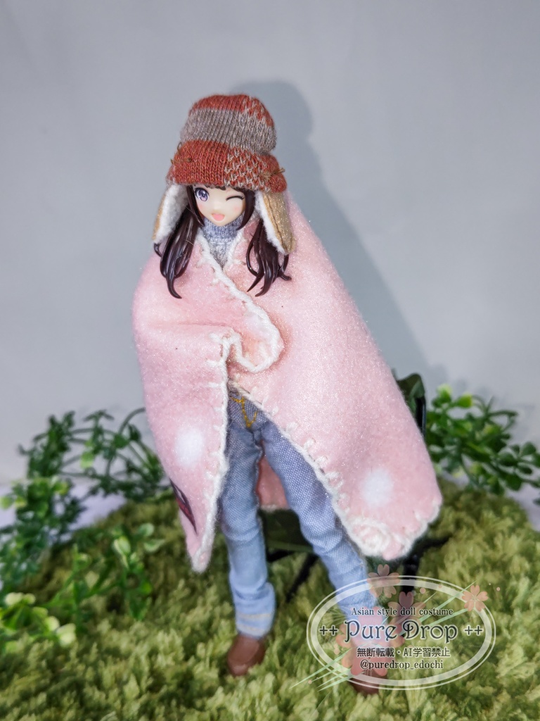 1/12サイズ 桃色ブランケット (モデル・創彩少女庭園・ドレスアップボディM確認)