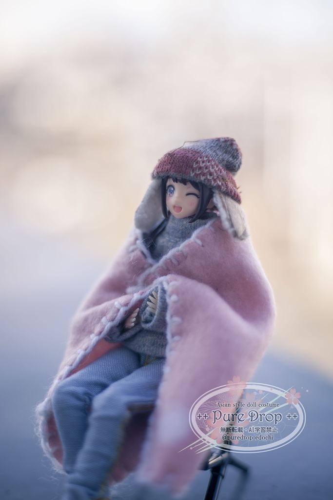 1/12サイズ 桃色ブランケット (モデル・創彩少女庭園・ドレスアップボディM確認)