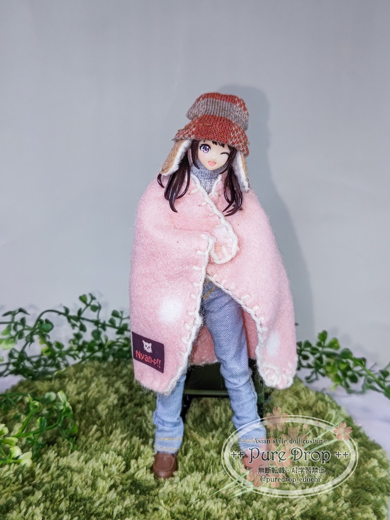 1/12サイズ 桃色ブランケット (モデル・創彩少女庭園・ドレスアップボディM確認)