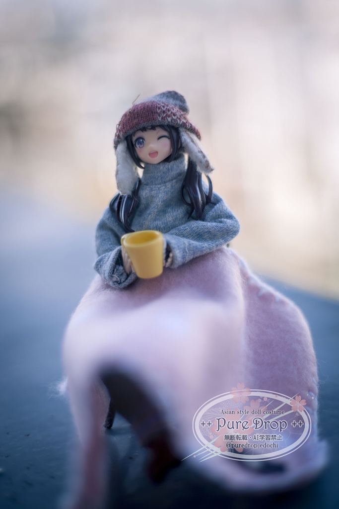 1/12サイズ 桃色ブランケット (モデル・創彩少女庭園・ドレスアップボディM確認)