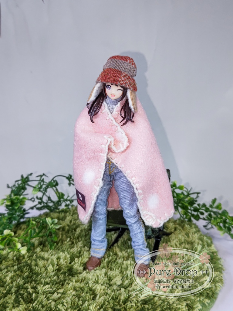 1/12サイズ 桃色ブランケット (モデル・創彩少女庭園・ドレスアップボディM確認)