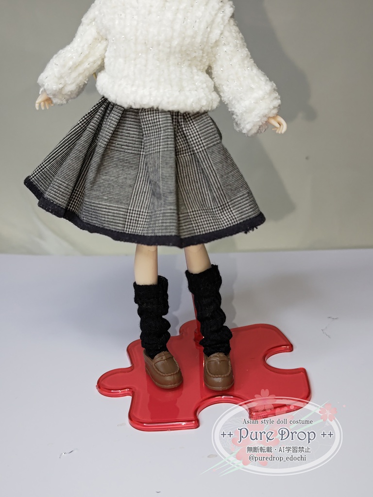 1/12 1/10 グレーチェックAラインスカート(創彩少女庭園L・Sボディ確認)