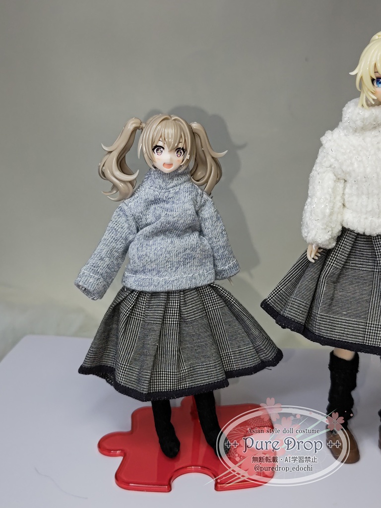 1/12 1/10 グレーチェックAラインスカート(創彩少女庭園L・Sボディ確認)