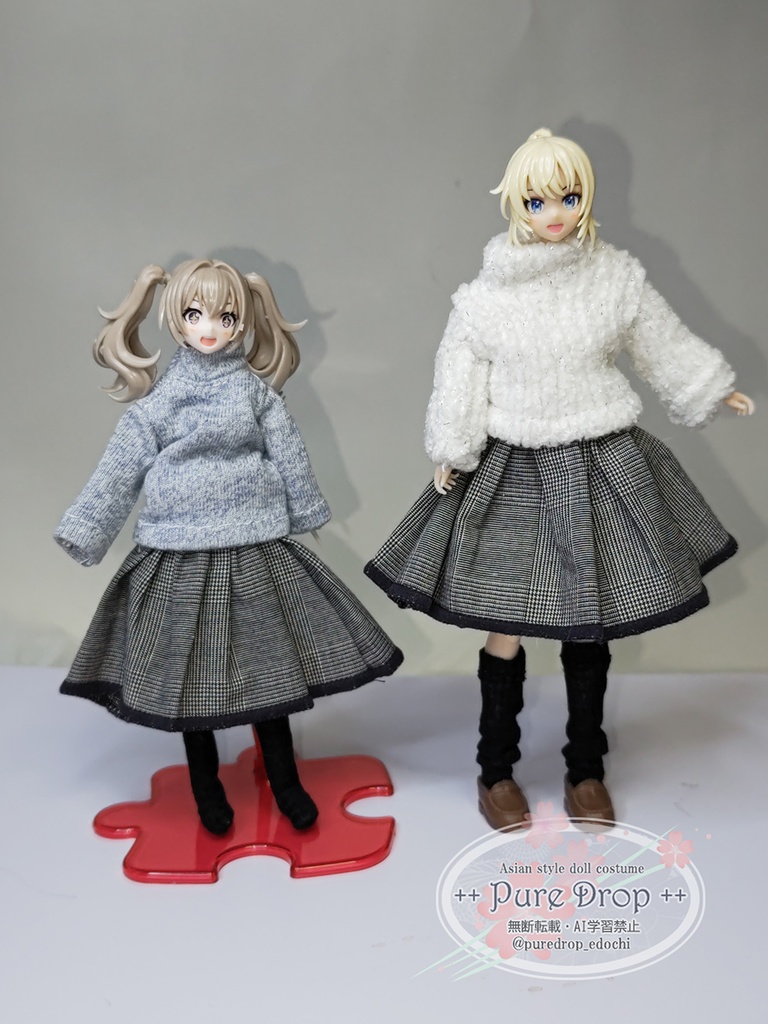 1/12 1/10 グレーチェックAラインスカート(創彩少女庭園L・Sボディ確認)