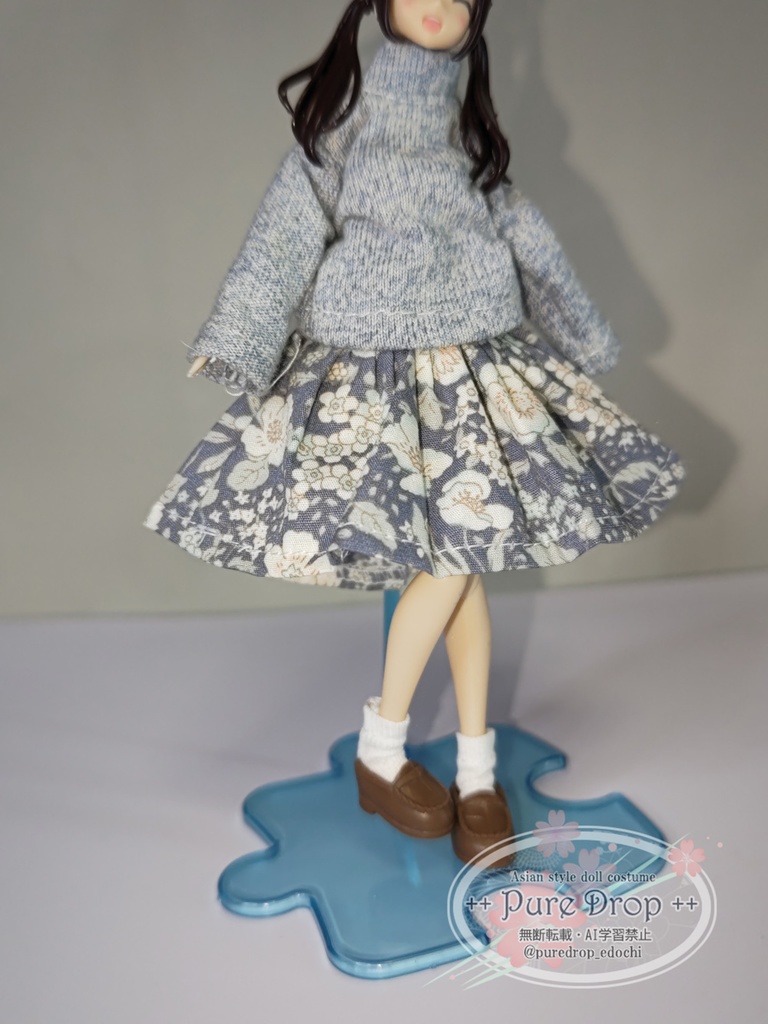 1/12 1/10 Aラインギャザースカート 青花(創彩少女庭園Mボディ確認