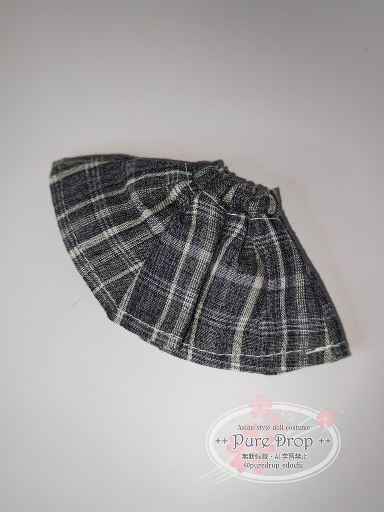 1/12 1/10 Aラインギャザースカート 紺チェック (創彩少女庭園Mボディ確認