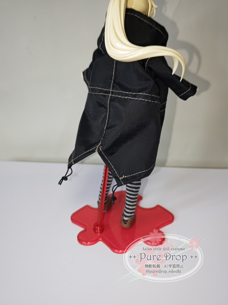 1/10 1/12 ブラックモッズコート (創彩少女庭園ドレスアップボディL・M確認)