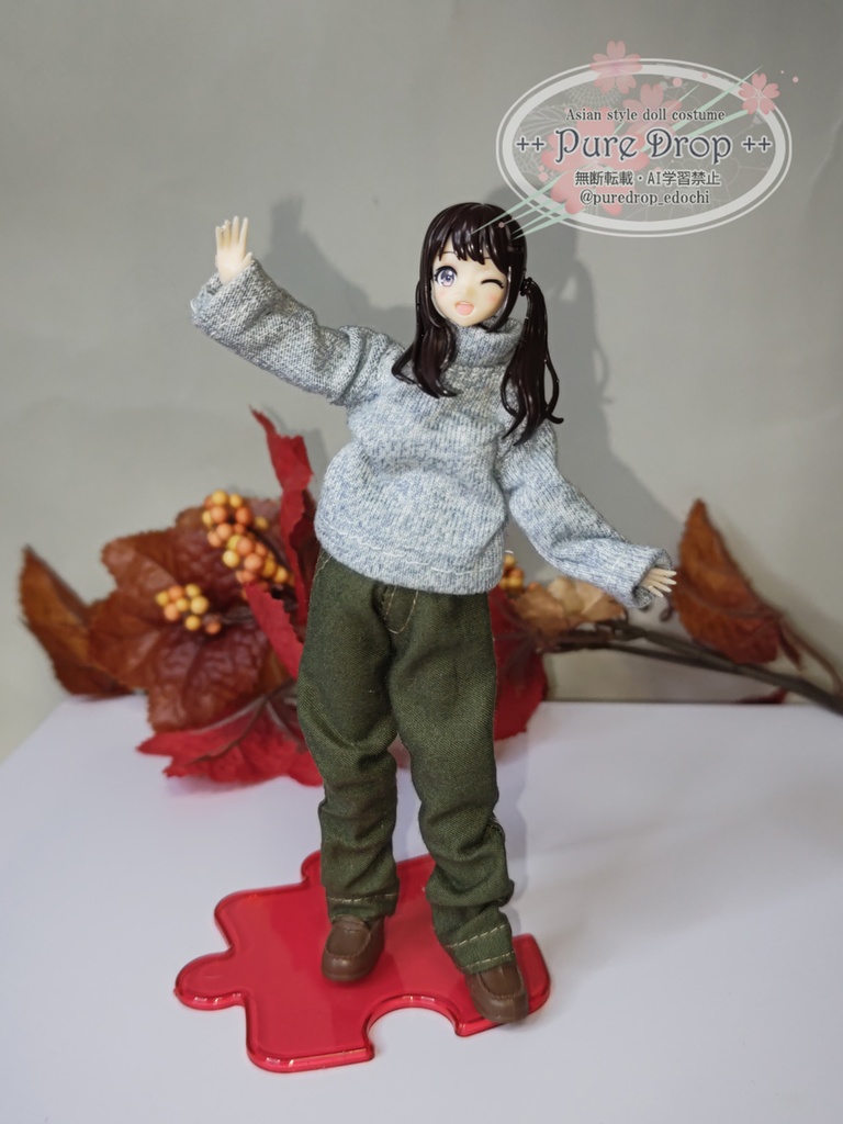 1/12 1/10 ストレートジーンズ・カーキグリーン(創彩少女庭園L・Mボディ確認)