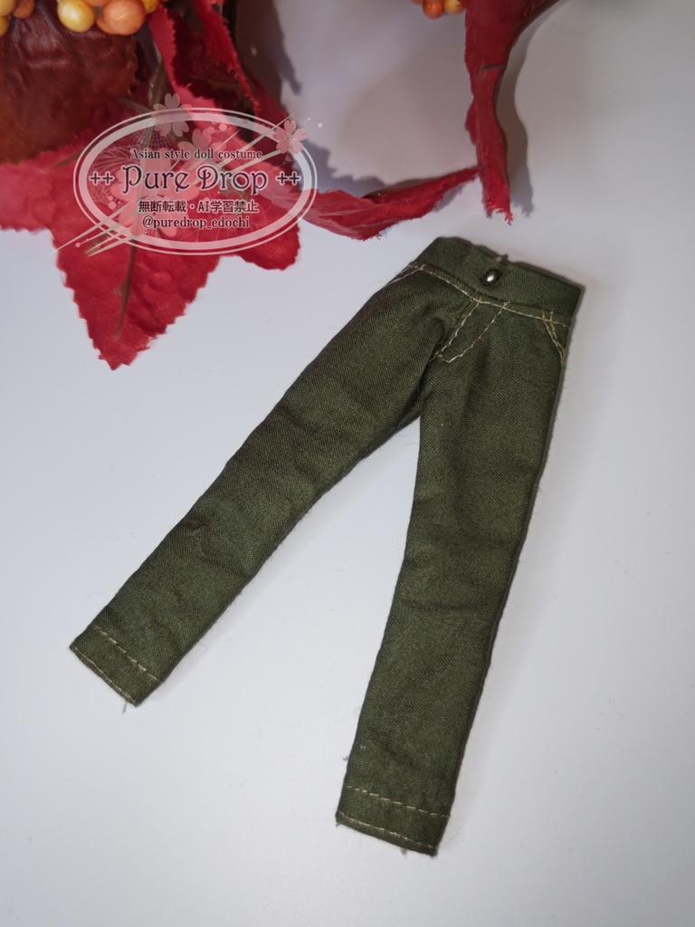 1/12 1/10 ストレートジーンズ・カーキグリーン(創彩少女庭園L・Mボディ確認)