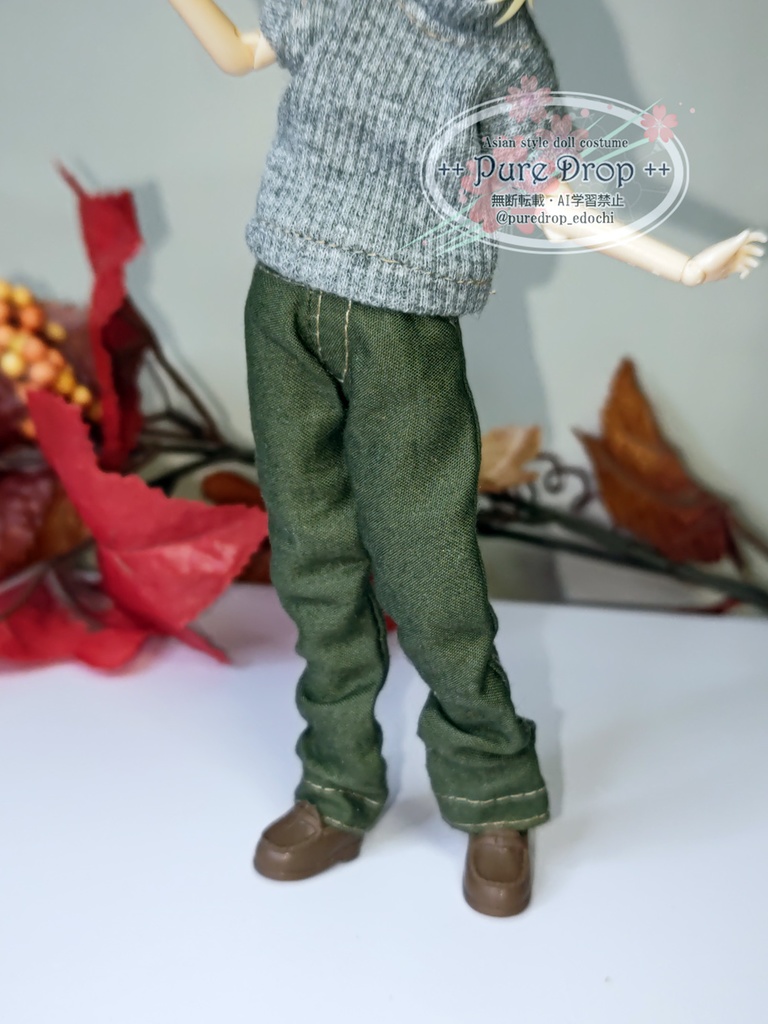 1/12 1/10 ストレートジーンズ・カーキグリーン(創彩少女庭園L・Mボディ確認)