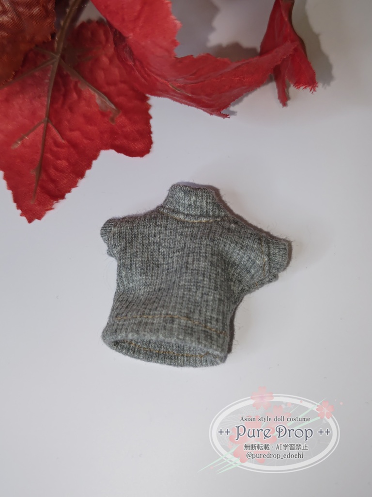 1/10 1/12 ニットトップス ノースリーブグレー (創彩少女庭園・ドレスアップボディL・Mで着用確認)