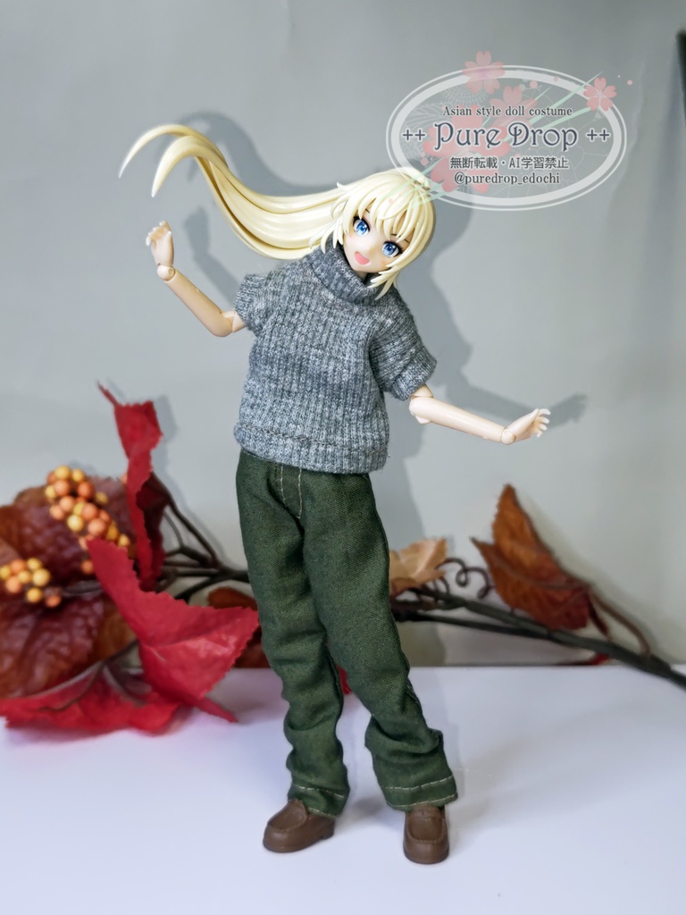 1/10 1/12 ニットトップス ノースリーブグレー (創彩少女庭園・ドレスアップボディL・Mで着用確認)