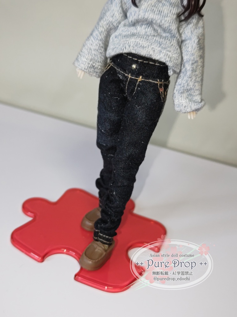 1/12 1/10 スリムジーンズ・ブラック(創彩少女庭園L・Mボディ確認)