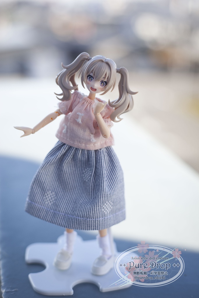 1/12 1/10 ギャザースカート　ストライプ(創彩少女庭園Sボディ確認