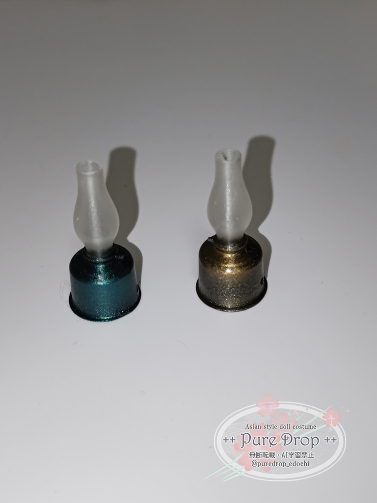 1/10・1/12サイズ ガスランタン グリーン・ゴールド・無垢