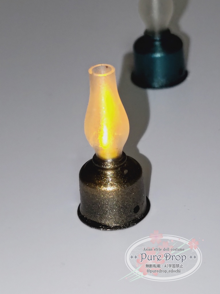 1/10・1/12サイズ ガスランタン グリーン・ゴールド・無垢