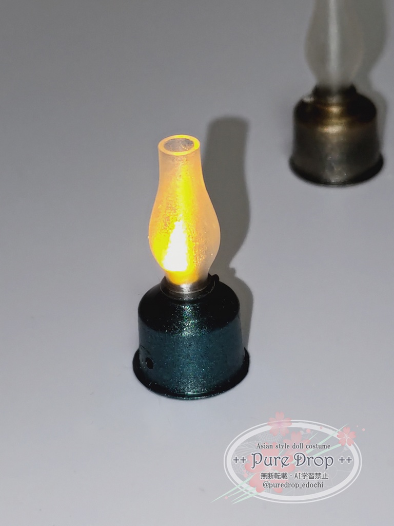 1/10・1/12サイズ ガスランタン グリーン・ゴールド・無垢