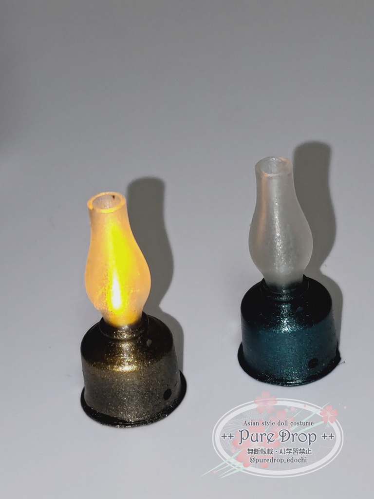 1/10・1/12サイズ ガスランタン グリーン・ゴールド・無垢