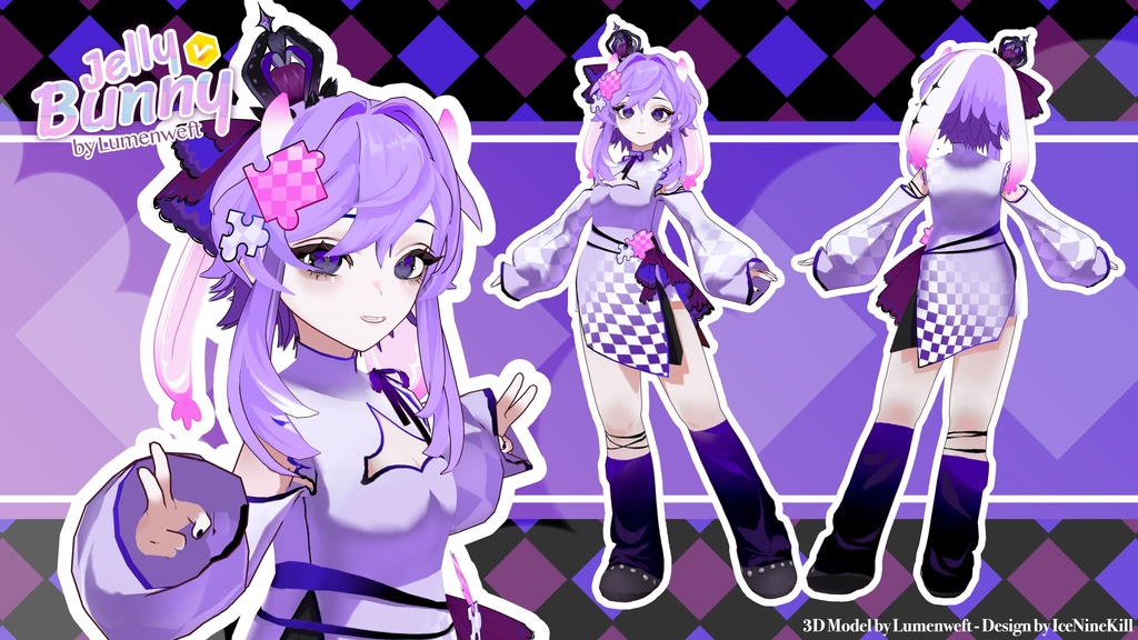 【VRoid正式版】Lumenweft's Jelly Bunny (Purple) VRM0 and VRM1