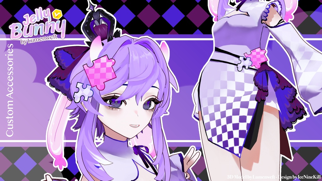 【VRoid正式版】Lumenweft's Jelly Bunny (Purple) VRM0 and VRM1